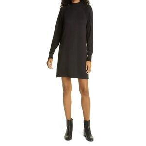 Rag & Bone Black Turtleneck Long Sleeve Ribbed Knit Mini Sweater Dress Large NWT